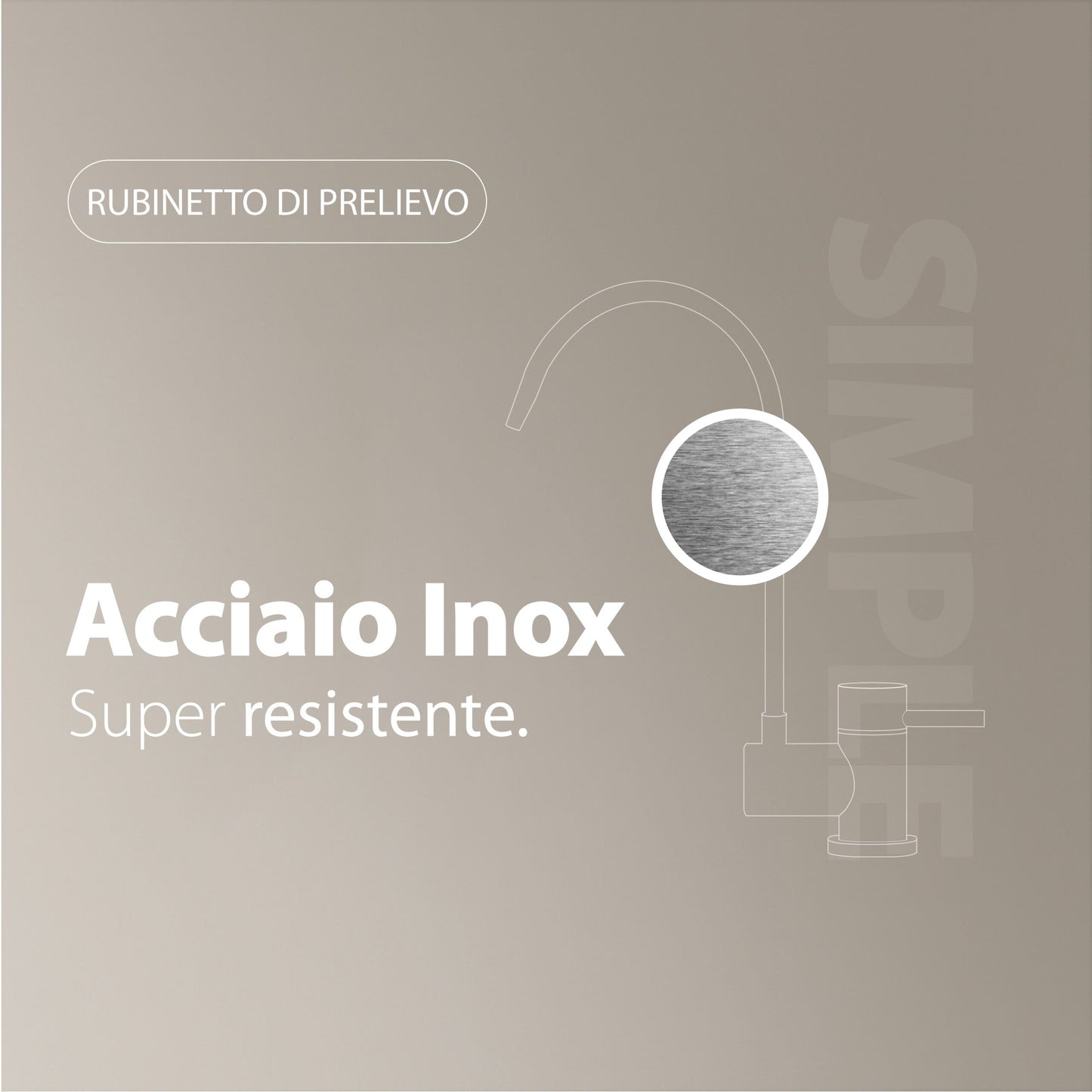 Grifo Sencillo para Purificadores de Agua de 2 Vías Abatible Bajo Ventana 1/4” – Blanco