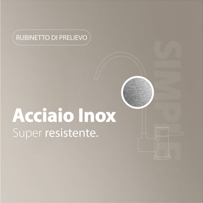 Grifo Sencillo para Purificadores de Agua de 2 Vías Abatible Bajo Ventana 1/4” – Blanco