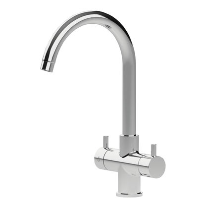 Rubinetto cucina 4 vie Verona cromato collo di cigno Made in Italy Shurity