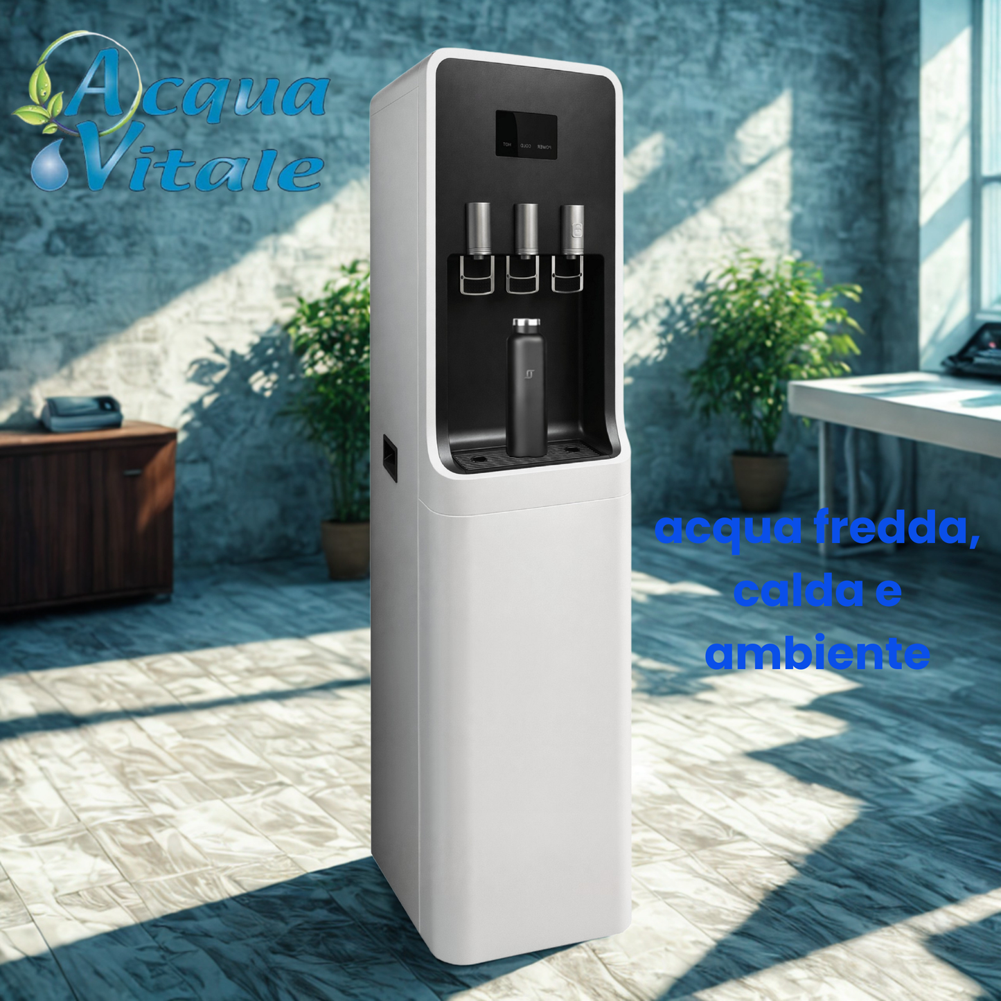 Luvia – Dispenser Acqua a Colonna Fredda, Calda e Ambiente