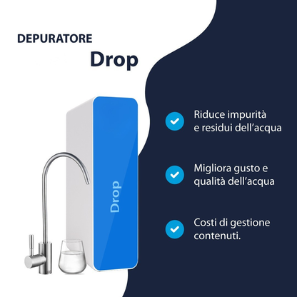 Drop – Depuratore Acqua a Microfiltrazione Sottolavello | Senza Corrente