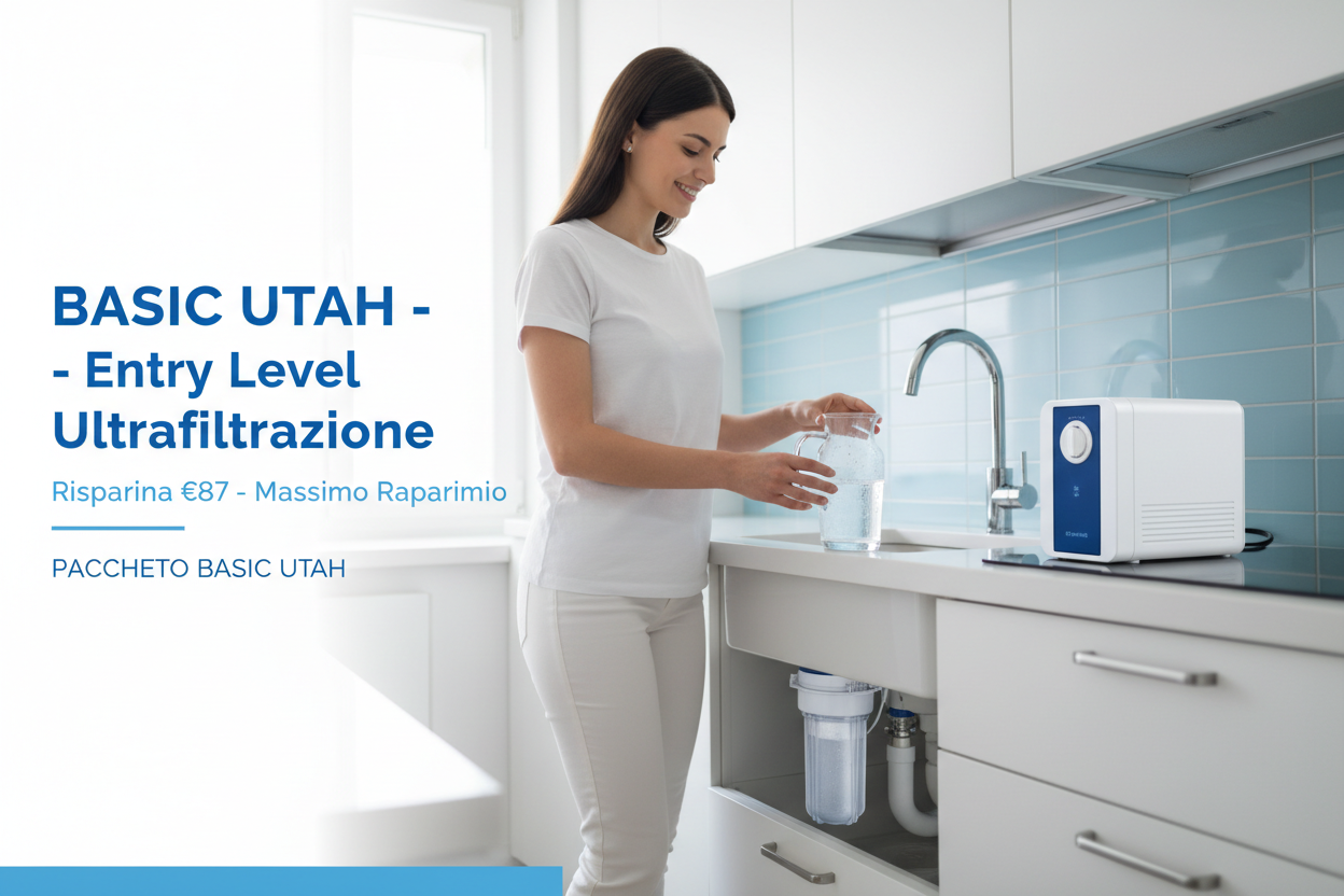 Pacchetto BASIC UTAH - Sistema depuratore ultrafiltrazione entry level completo AcquaVitale
