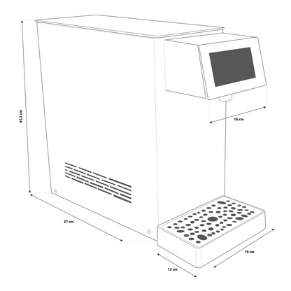 Kansas Electronic Refrigeratore acqua con Filtrazione Sopralavello 15Lt/h. Nero con display touch 4,3” – 3 Vie Liscia ambiente, fredda e gassata