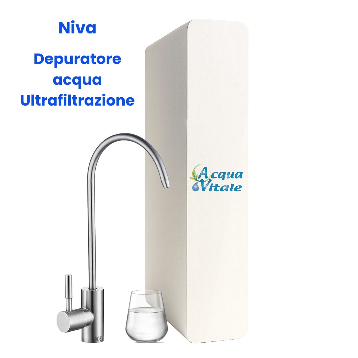 Niva Depuratore Acqua Sottolavello a Ultrafiltrazione – 1 Via Acqua Liscia | Rubinetto e Kit Installazione Inclusi | AcquaVitale®