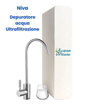 Niva Depuratore Acqua Sottolavello a Ultrafiltrazione – 1 Via Acqua Liscia | Rubinetto e Kit Installazione Inclusi | AcquaVitale®