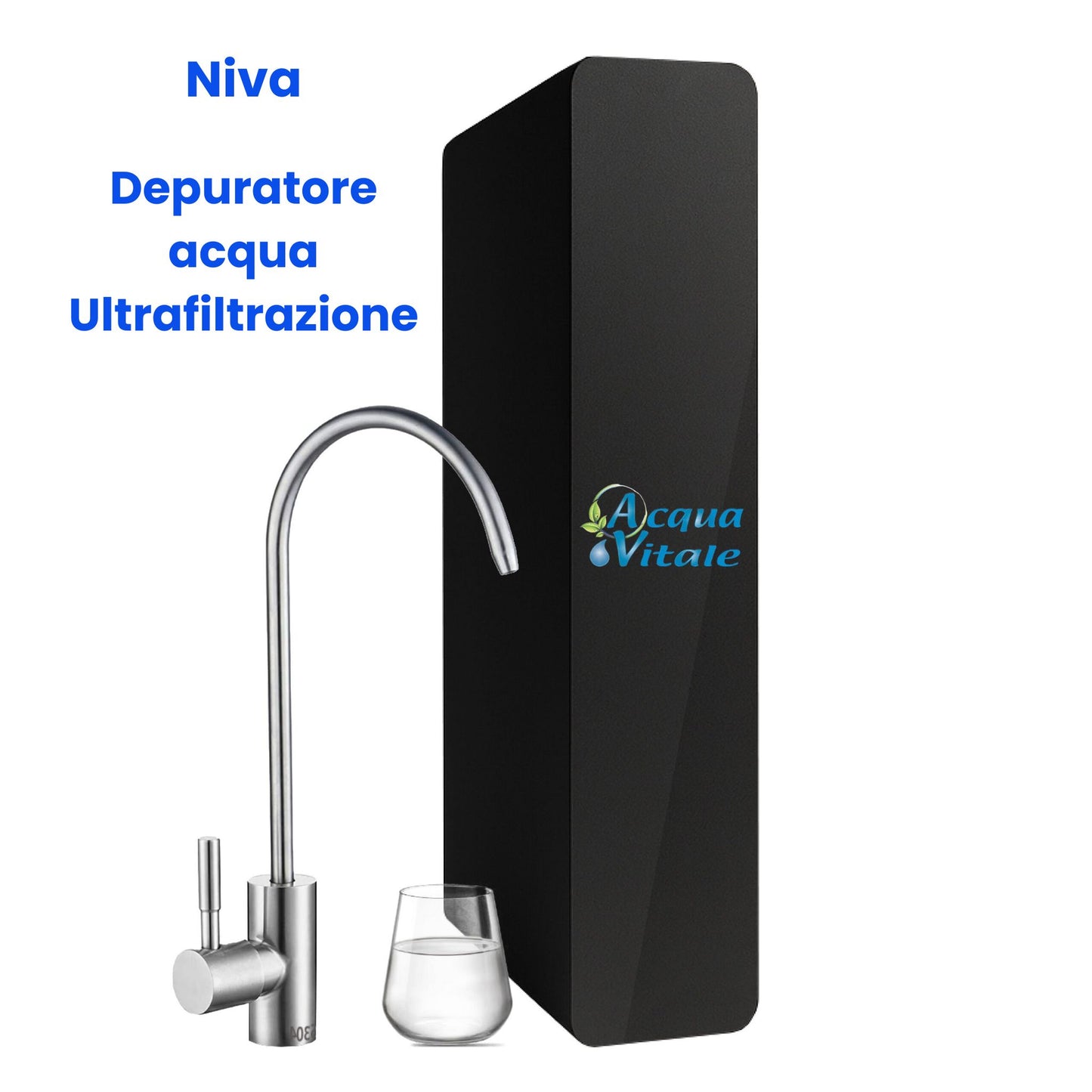 Niva Depuratore Acqua Sottolavello a Ultrafiltrazione – 1 Via Acqua Liscia | Rubinetto e Kit Installazione Inclusi | AcquaVitale®