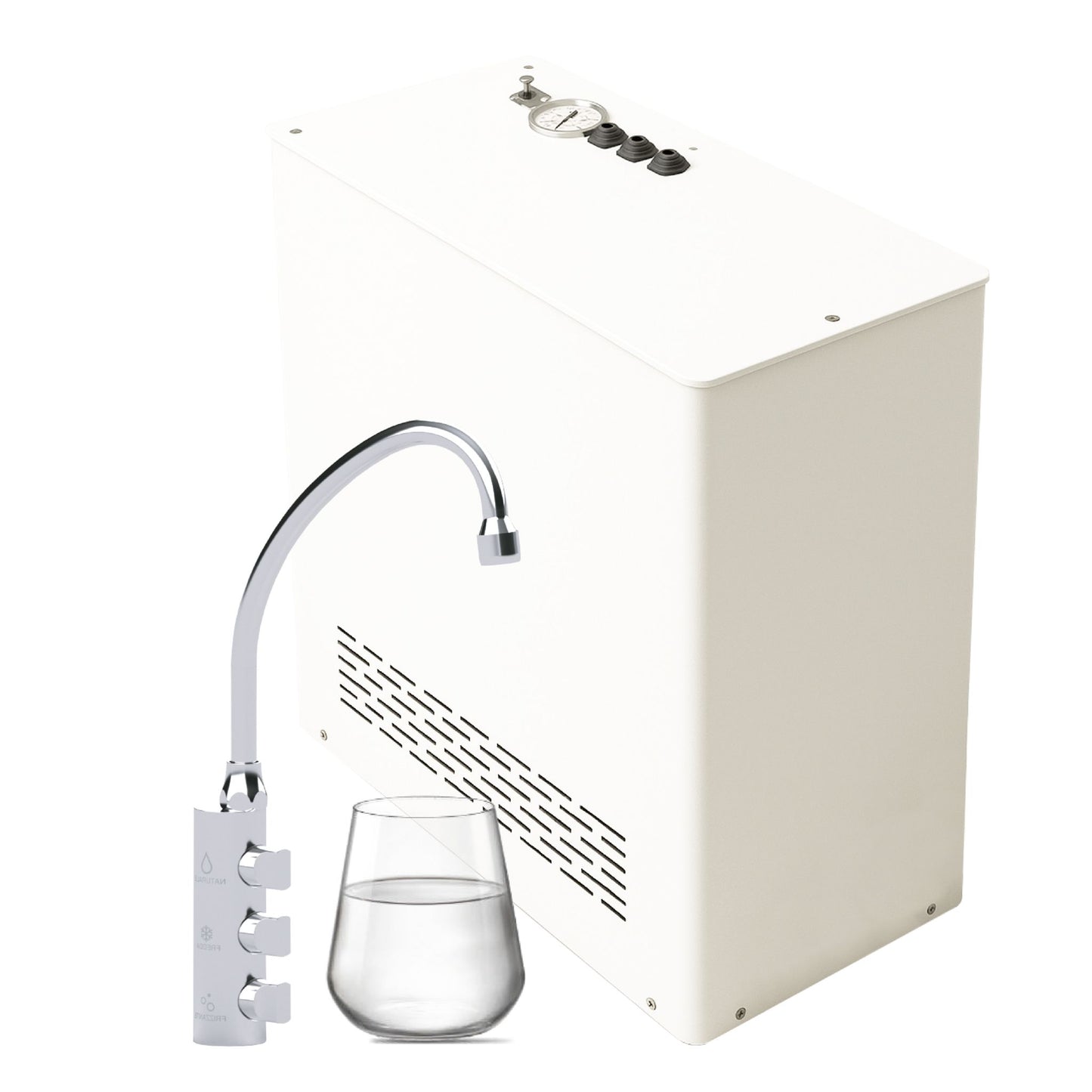 Enfriador de agua Oklahoma con ósmosis inversa directa debajo del fregadero - 3 vías, suave, carbonatada y fría