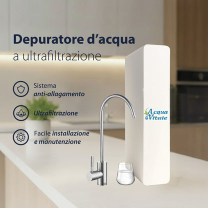Depuratore Acqua a Ultrafiltrazione Purion – Sottolavello 1 Via | Rubinetto Supplementare e Kit Installazione Inclusi | AcquaVitale®