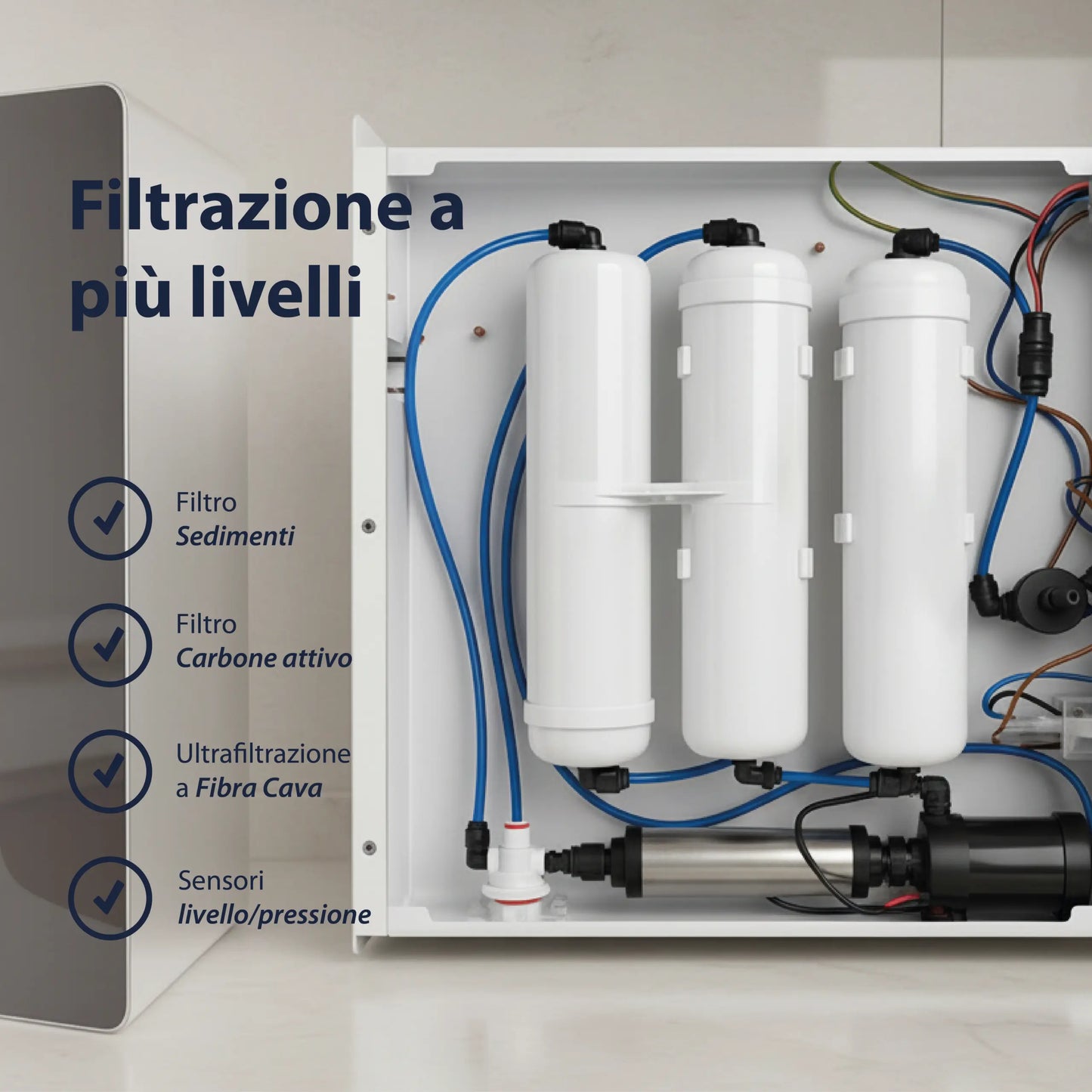 Purificador de agua por ultrafiltración Nova Basic: para debajo del fregadero, de una vía, para agua sin gas